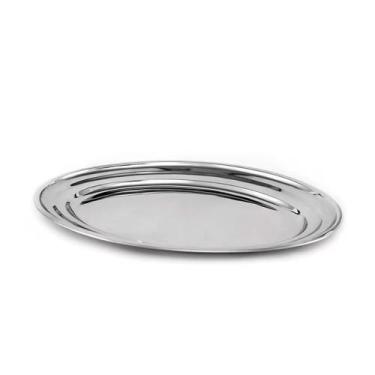Imagem de Kit Com 6 Bandeja Travessas Oval Rasa Inox Média 33,8 Cm Bar - Kehome