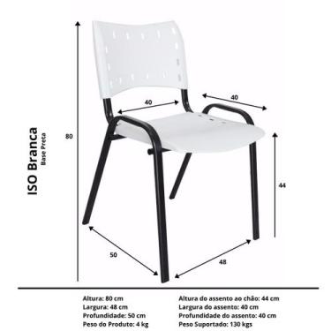 Imagem de Conjunto Jogo De Mesa 70x120 Com 4 Cadeiras Iso Branca Para Sorveteria