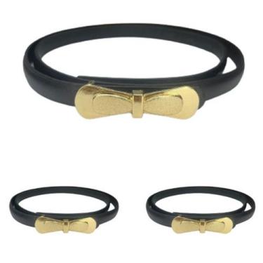 Imagem de KIT 03UN Cintos Femininos material sintético Fino 1cm Diferentes Fivel