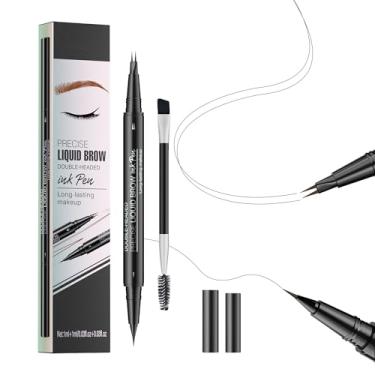 Imagem de Liayozl Caneta de Sobrancelha Microblading - Ponta Dupla com Ponta Ultrafina e Pincel, Cria Sobrancelhas Impecáveis, À Prova D'água e de Longa Duração (Marrom)