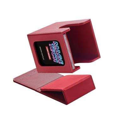 Imagem de Mage Tech Commander Deck Box Lite - Card Display with Mini Snap Card Holder & Removable Cover, Fits 100+ Single-Sleeved Cards, Ideal for MTG, PTCG, OPCG, SWU & More(Red)