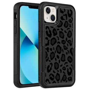Imagem de LOQUPE Capa projetada para iPhone 13, resistente, resistente, leve, fina, à prova de choque, capa protetora para iPhone 13 de 6,1 polegadas, mulheres meninas, estampa fofa de leopardo