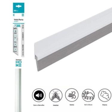 Imagem de Veda Porta Rodapé Adesivo 80cm Rodo Silicone Protetor - Stamaco, Branc