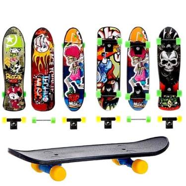 Imagem de Brinquedo de Dedo 10cm Kit 6 Mini Skate Radical Art Brink, Skate de De