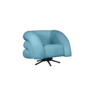 Imagem de Poltrona Decorativa Giratória Micheli Veludo Azul Turquesa - Montanari