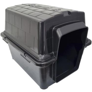 Imagem de Casa Casinha Cachorro Cães Plástico Raças Porte Pequeno 2 Em 1 N2 Blac