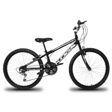 Imagem de Bicicleta Infantil Aro 24 KOG Masculina 18 Velocidade, Preto, Branco
