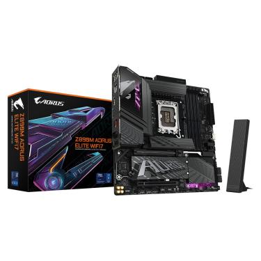 Imagem de Placa Mãe Gigabyte Z890M AORUS ELITE WIFI 7 Intel LGA1851 4xDDR5 Chipset Z890 mATX