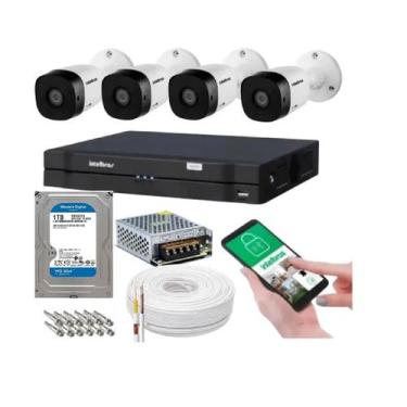 Imagem de Kit 4 Câmeras Intelbras 1120b Dvr 4 Canais Com Hd Lançamento