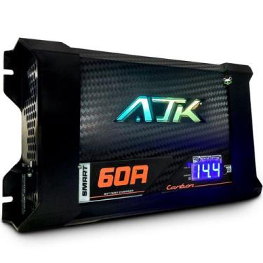 Imagem de Fonte Automotiva Carbon Ajk 60a Led Rgb Carregador Voltimetro Bivolt