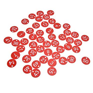 Imagem de Marcadores de Caixa de Abelha Com 50 Pacotes - Etiquetas de Colmeia Numeradas Vermelhas para Apicultura - Etiquetas de Identificação Numéricas Pré-perfuradas Duráveis ​​para