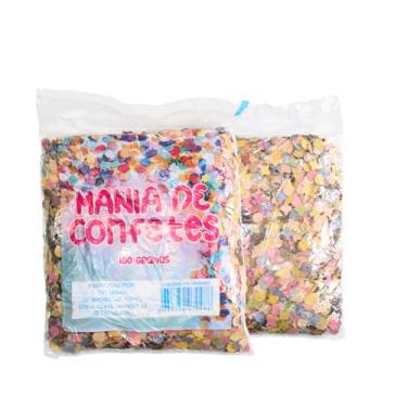 Imagem de Kit Carnaval 5 pacotes de Confetes Colorido folia bloquinho folião festa trio eletrico bloco de rua enfeite decoraçao sambródomo desfile brilho glitter alegria fantasia