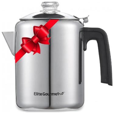 Imagem de Cafeteira 8 xícaras em Aço Inoxidável, 110V, Elite Gourmet EC008, Prata