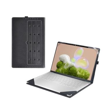 Imagem de Capa de laptop para Dell XPS 13 9350 9345 9340 9315 XPS 13 Plus 9320 All-Inclusive 34.0 cm 2 em 1 capa de bolso interno de couro PU (preto)