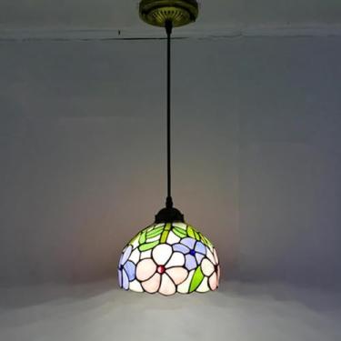 Imagem de Candelabro de vidro colorido europeu Lâmpada pendente criativa vintage Casa Restaurante Bar Hotel Corredor Quarto Cabeça de cama Lâmpada pendente (D D20CM)