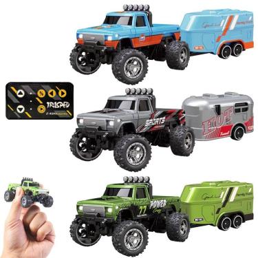 Imagem de RC Monster Truck Mini escala 1:64 com controle remoto de reboque