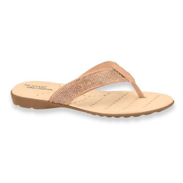 Imagem de Tamanco Rasteiro Modare Casual Ultraconforto Strass Feminina Nude 341530