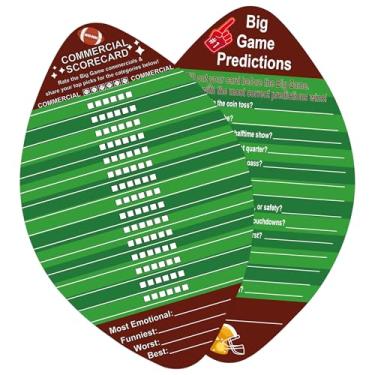 Imagem de Pacote com 50 cartas de festa de futebol – dupla face, 2 jogos em formato de futebol de 3,5 x 18 cm com design em forma de futebol para dia de jogo, festas e eventos com temas esportivos