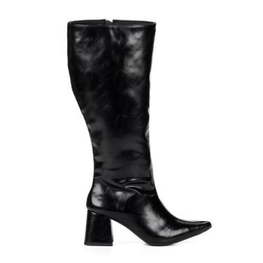 Imagem de Bota Feminina Montaria Cano Longo Preta Lisa - Sfizia, 36, Preto