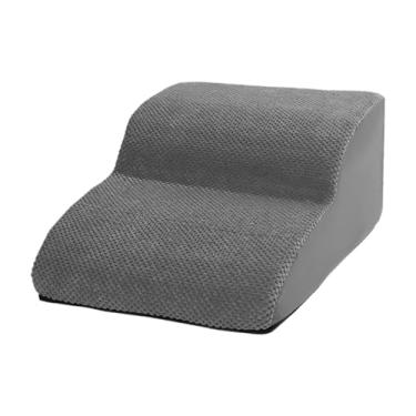 Imagem de Ioensy Escadas de cachorro para cães pequenos, 2 degraus com tampa lavável, rampa de animais, macio, escada de estimação degraus para animais de estimação, Cinza