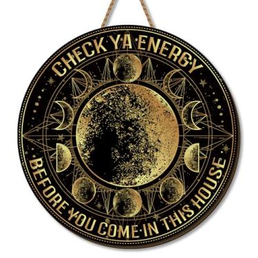 Imagem de Placa de porta gótica ouija placa frontal grinalda de madeira pendurada lua astrologia bruxa tarô místico decoração celestial decorações celestiais para festa em casa