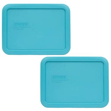 Imagem de Pyrex 7210-PC Surf Blue Plastic Retangular Tampas de armazenamento de substituição – Pacote com 2