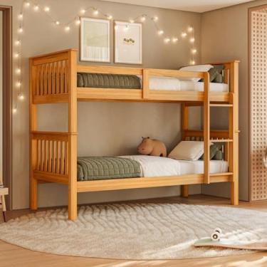 Imagem de Cama Beliche Solteiro Dupla Suspensa Madeira Woodstore Mel