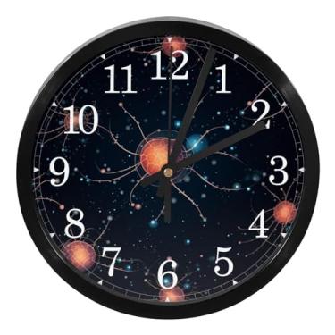 Imagem de LILINWAN Relógios de parede silenciosos, sem tique-taque, signo do zodíaco, escorpião, quadrinhos, relógios modernos de quartzo operado por bateria para escritório, casa, banheiro, cozinha, quarto