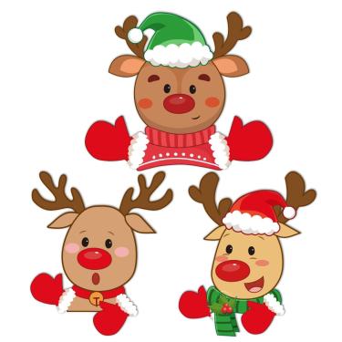 Imagem de 3 peças de decorações de cerca de Natal, decorações de quintal de Natal com cordão de luzes LED cerca espiador placa de natal ao ar livre para inverno, férias, jardim, jardim, jardim, jardim, gramado,