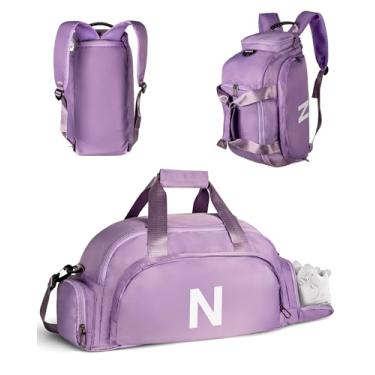 Imagem de Vogewood Presentes de aniversário para meninas de 4, 5, 6, 7, 8, 9, 10, 11, 12 e 13 anos, bolsas de ginástica com compartimento para sapatos, bolsa esportiva personalizada para meninas, monograma para