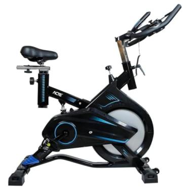 Imagem de Bicicleta Bike Ergométrica Spinning Pro Vertical Profissional Com Freio Mecânico, Suporta Até 100Kg - Ideal Para Academia, Emagracer, Treino Residencial - Preto e Azul