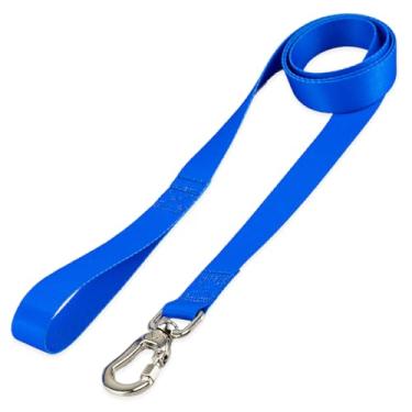 Imagem de Basic Pet Coleira Guia 2 Metros Para Cães Cachorro Adestramento Passeio Porte Grande Médio Pequeno (Azul, P)