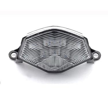 Imagem de Acc-Creativity Luz traseira de motocicleta luz de freio de corrida integrada lâmpada de seta compatível com Kawasaki ZX-10R 2008-2010 ZX-6R 636 2009-2010 Z750 Z1000 2007-2009 (transparente)
