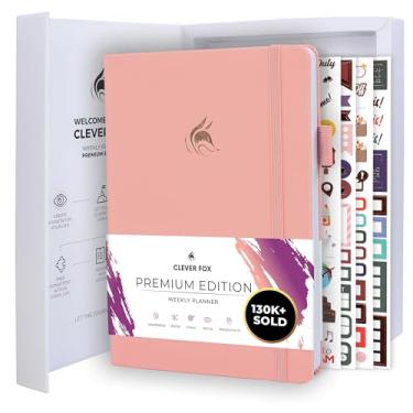 Imagem de Clever Fox Planner Edição Premium – Planejador semanal e mensal luxuoso sem data para aumentar a produtividade e atingir seus objetivos – Organizador – Comece a qualquer hora, A5, dura 1 ano, rosa
