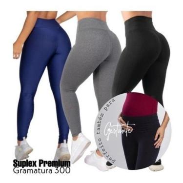 Imagem de Kit 3 Legging Anticelulite Gestante Academia Levanta Bumbum Tecido Gro