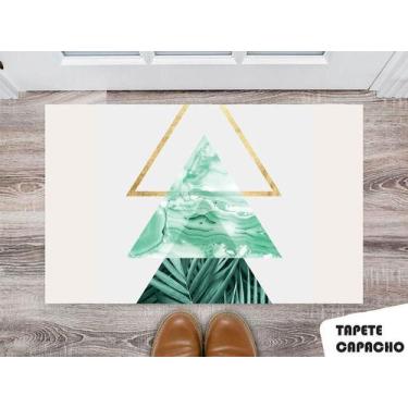 Imagem de Tapete Capacho Personalizado 3 Triângulos Florais Verde - Deluzz