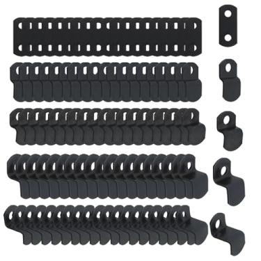 Imagem de Mewutal 100 peças de clipes de tela preto offset clipes de metal para moldura de foto grampos de espelho resistentes para quadro de quadro negro, com parafuso (20 peças cada 0/0.0 cm, 1/20.3 cm, 1