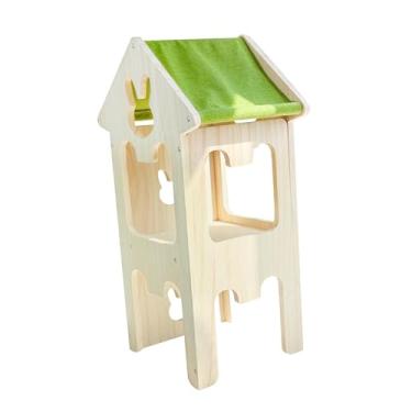 Imagem de IEUDNS Decoração de habitat para casa de, para dormir, esconderijo de hamster de madeira maciça, brinquedo de atividade para pequenos animais de, Style G