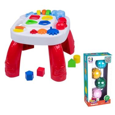 Imagem de Kit Mesa de Atividade Vermelha + Bolinhas Coloridos Soft Play Time Cotiplás 2390+2726