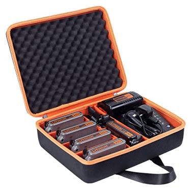 Imagem de Khanka Suporte de caixa de armazenamento de bateria rígida, estojo de transporte de substituição para bateria e carregador Black+Decker 20V/40V Max XR – Comporta bateria 20V 60V 1.3/1.5/2.0/2.5/3.0/4.0-Ah, carregador (apenas capa)