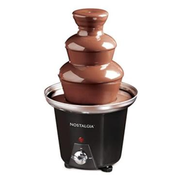 Imagem de Nostalgia Fonte elétrica de fondue de chocolate, 680 g, conjunto de 3 camadas, máquina de tinteiro para queijo, chocolate derretido, licores, preto