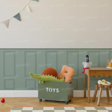 Imagem de Adesivo Decorativo Infantil Cerca Ripado Lavável Seguro 2 unid. Para Quarto Escolar Brinquedoteca Sala Kids