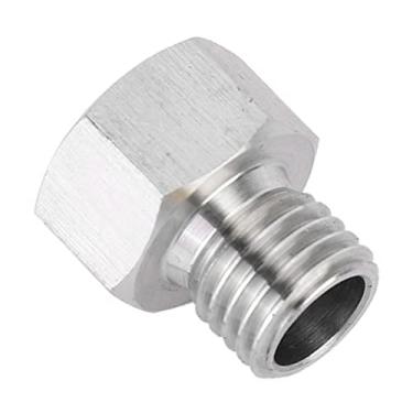Imagem de Eujgoov Adaptador de Ajuste do NPT, Fêmea de Liga de Alumínio 1/8 a M12X1.5 Male Solid Durable Precision Threads Rasher de Conexão Estreita Incluída, Construída para Atender à Especificação Padrão,