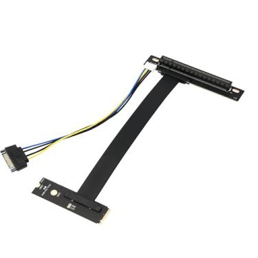 Imagem de XRIKUI M.2 NGFF NVMe M-Key para cabo PCIe x16, extensor flexível, adaptador PCIe Riser para GPU, SSD, placa de captura de 200 mm (90 graus restante)