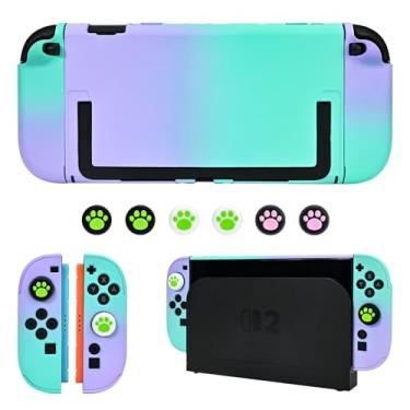 Imagem de DLseego Capa rígida protetora para Nintendo Switch 2 (2025), capa de aderência de PC para Joy Con, protetores de controle JoyCon destacáveis-à prova de choque e resistente a arranhões, 6 pegas de