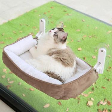 Imagem de Zakkart Rede dobrável para gatos para janela com reforço – sem fio, cama fofa e reforçada com três lados, lavável na máquina, moldura de metal robusta – poleiro de janela para gatos grandes e gatinhos