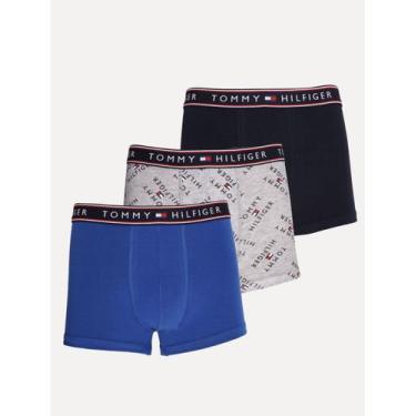 Imagem de Cuecas Tommy Hilfiger Cotton Stretch Trunk Fancy Repeat Cinza Mescla/ 