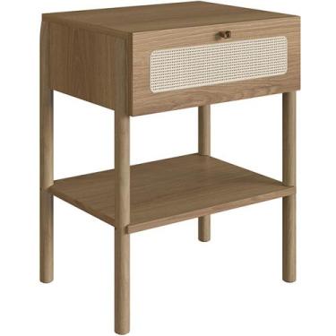 Imagem de Mesa de Cabeceira 01 Gaveta com Telinha Pés Madeira Moss A03 Hanover R