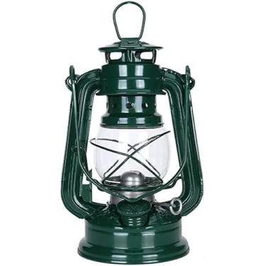Imagem de Lâmpada De óleo De Querosene Retrô De Emergência Lanterna De Furacão Vintage Lanterna Suspensa De Metal Antigo Lâmpada De Querosene De Furacão Lâmpada De Querosene D, Green