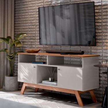 Imagem de Rack para TV Até 43 Polegadas Villa 2 Portas 1 Prateleira Off White/Na